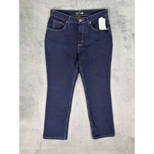 New Riders By Lee Jeans Womens 12P Blue Dark Wash High Rise Straight Indigo